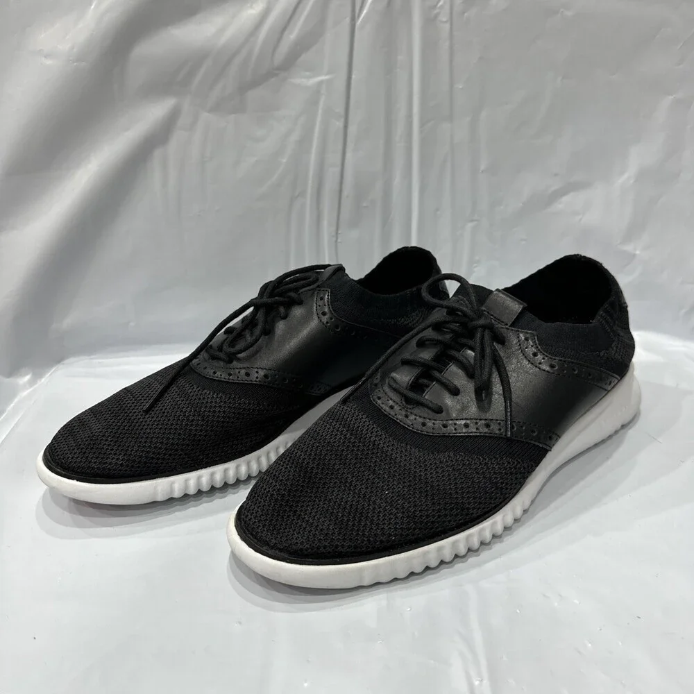 Cole Haan 2.Zerogrand C25259 Oxford Men's US 9 Black Knit Formal Shoes EBS1168